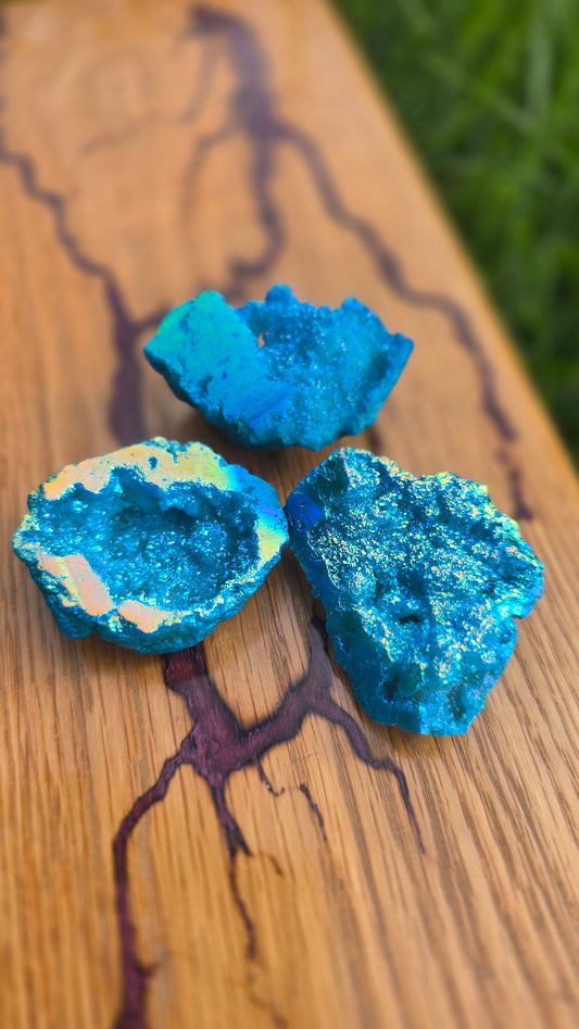 Blue Aura Quartz Druzy Cluster