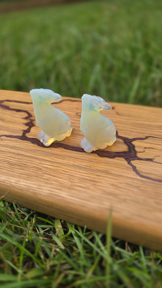 Opalite Wolf Carving